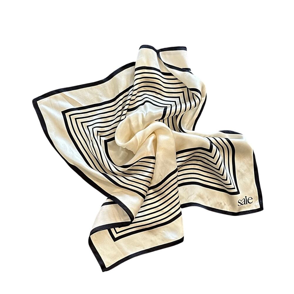 Saie Vintage by Saie Beauty Scarf in Champagne & Black